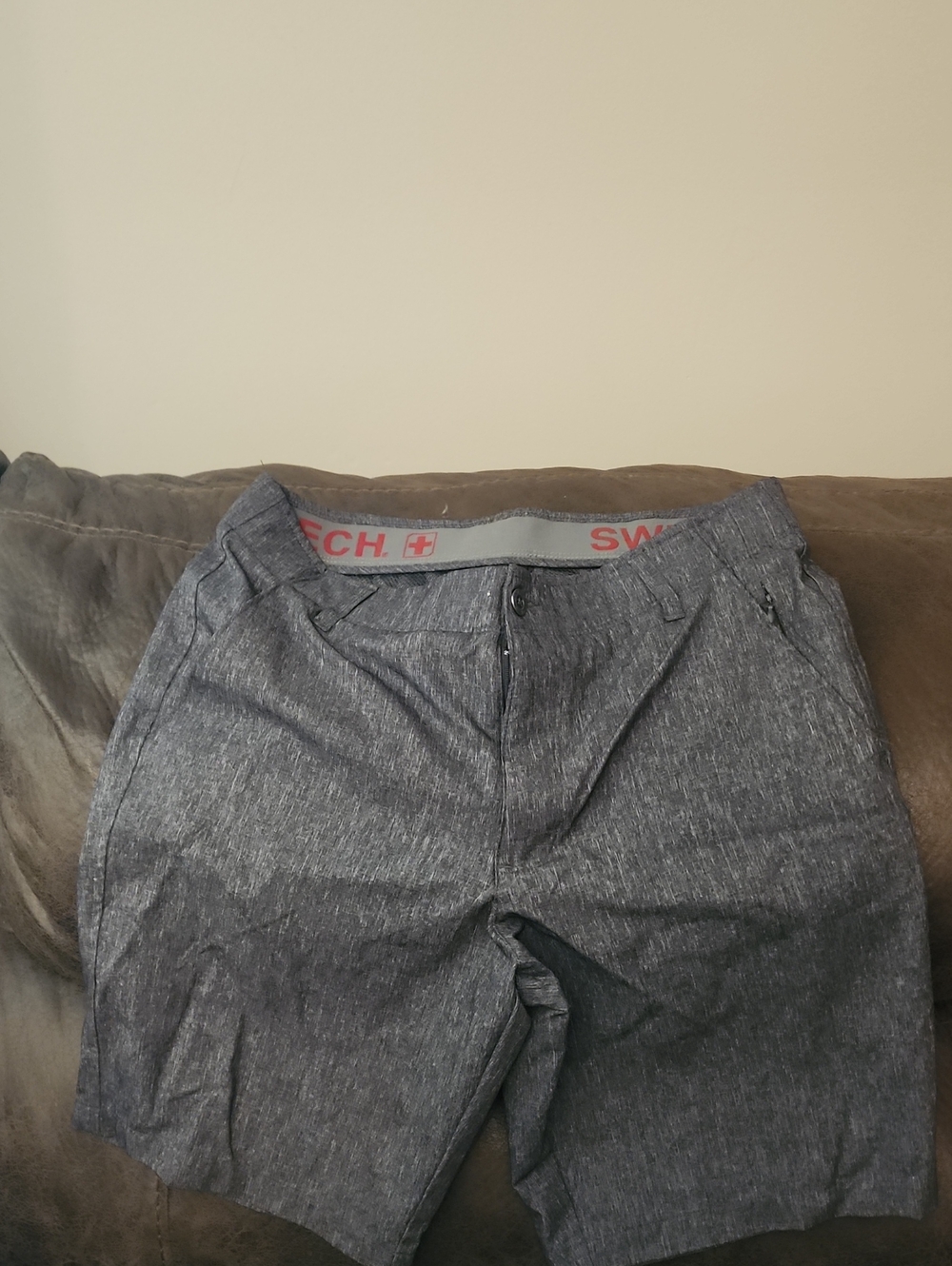 Swiss Tech Men's Charcoal Gray Flat Front Shorts